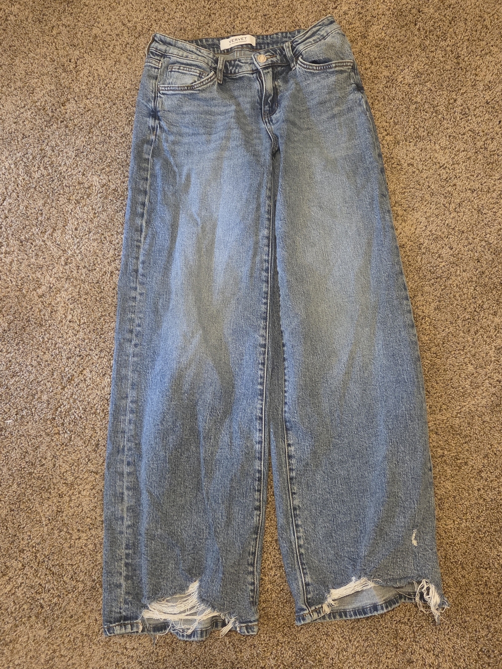 Vervet High-Rise Wide Leg Distressed Jeans